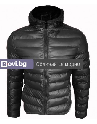 Мъжко Зимно Яке – “Диан” с качулка черно